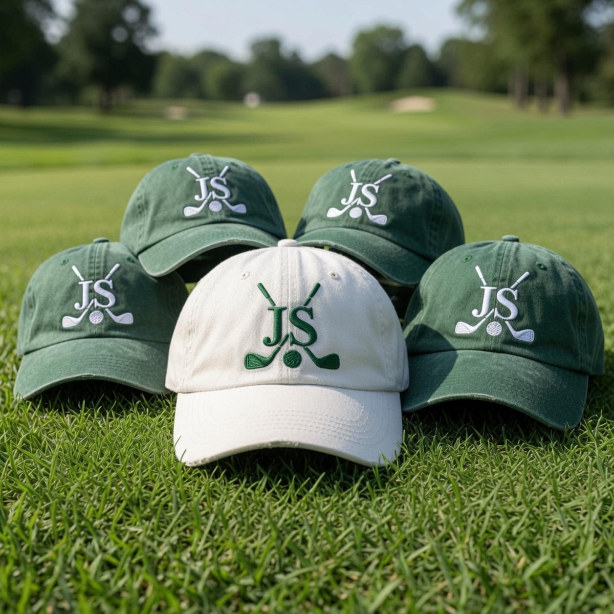 Custom Monogram Golf Embroidered Hat - Personalized Initial Cap for Golfers