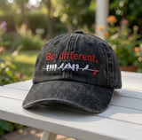 Funny Bird Embroidered Hat, Minimalist Vintage Washed Baseball Cap, Bird Lover Gift