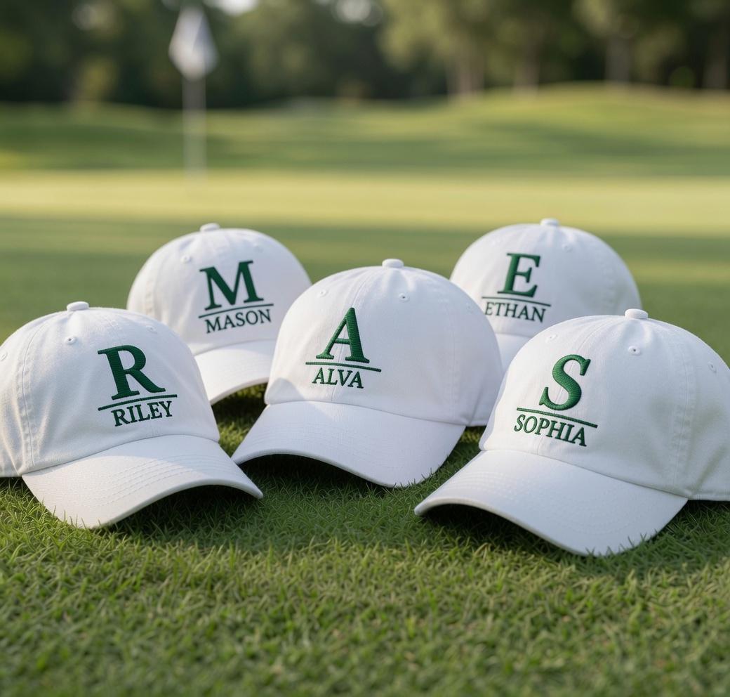 Custom Name Golf Embroidered Hat - Personalized Monogram Golfer Cap