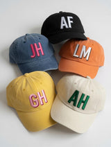 Custom Shadow Monogram Embroidered Hat, Custom Monogram Bachelorette Hats, Personalized Initial Cap, Letter Hat, Gift For Her, Bridal Cap