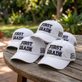 Custom Teacher Hat, Personalized First Grade Cap, Dream Team School Hat,Custom Name And Number Cap, Back To School Gift,Elementary Staff Hat