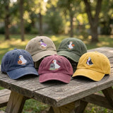 Custom Halloween Duck Hat, Embroidered Ghost Duck Cap, Funny Halloween Gift, Cute Duck Embroidered Dad Hat, Spooky Season Cap, Holiday Gift