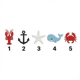 Nautical Sea Creature Embroidered Hat, Coastal Anchor Baseball Cap, Beach Vacation Gift