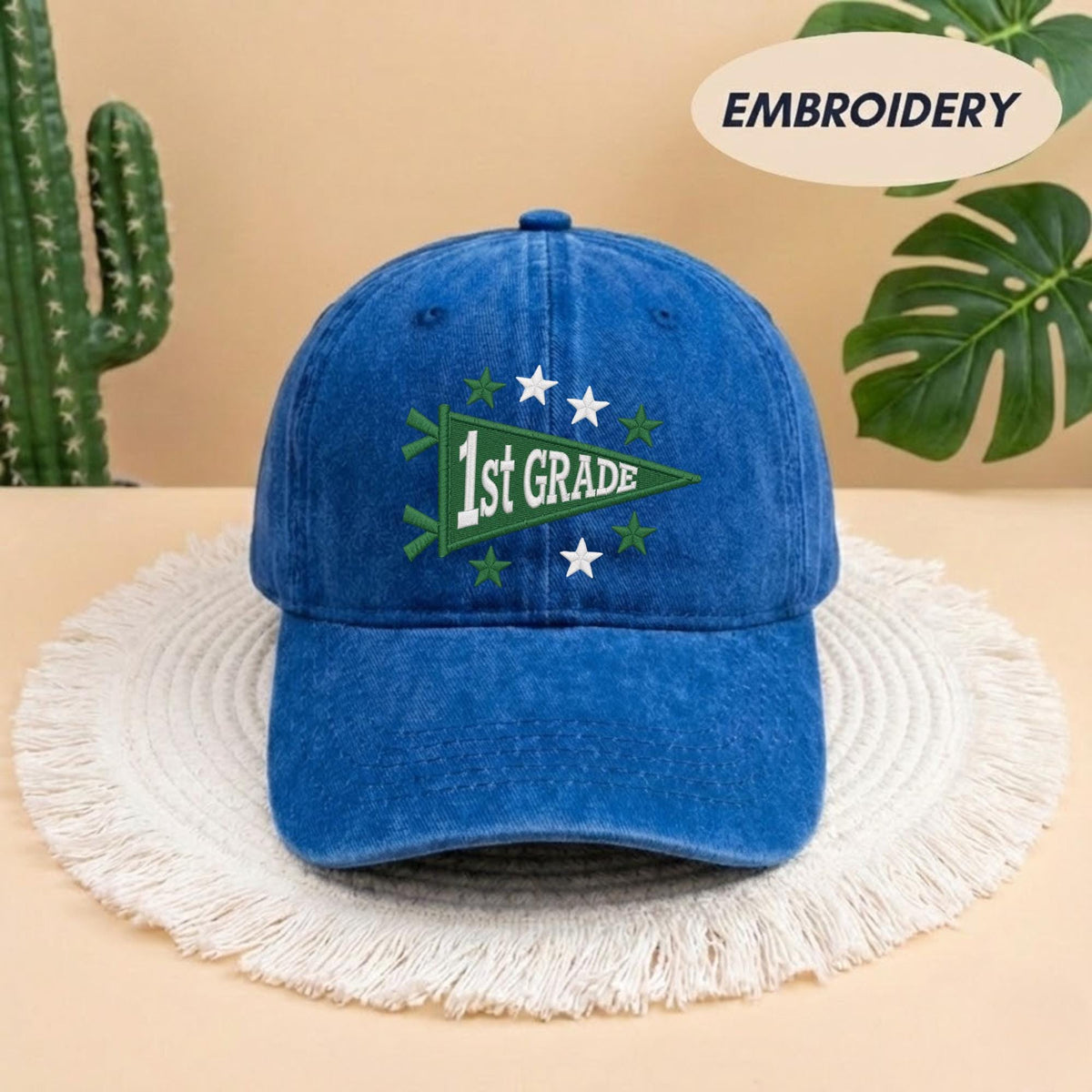 Embroidered 1st Grade Teacher Hat - Cute Back to School Elementary School Cap