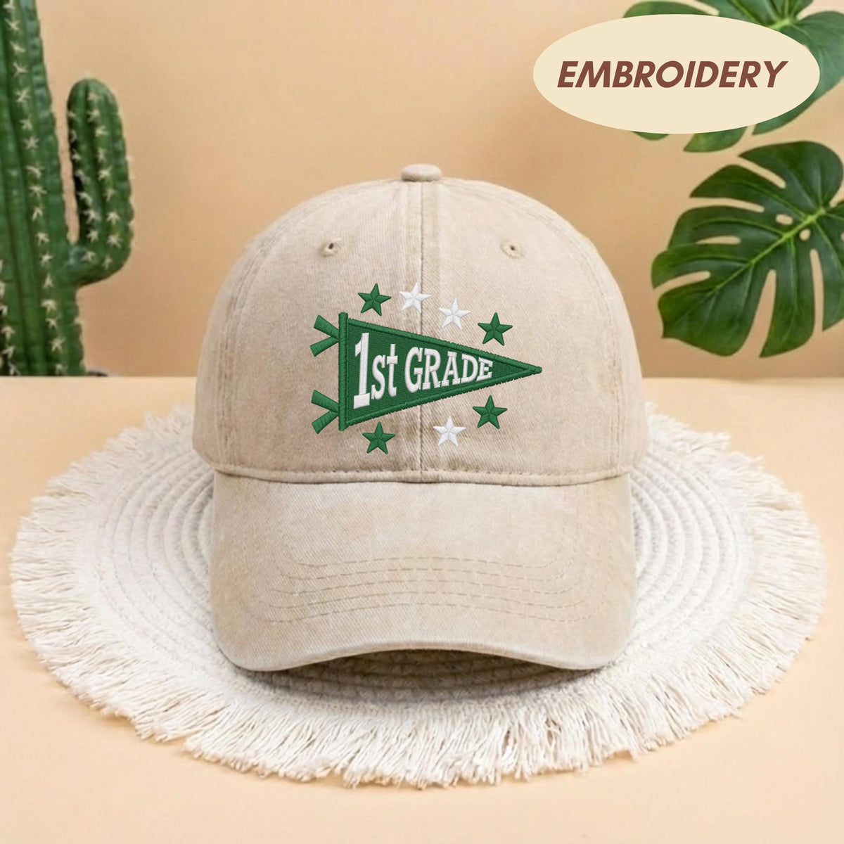 Embroidered 1st Grade Teacher Hat - Cute Back to School Elementary School Cap