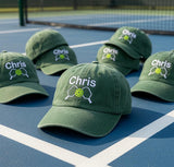 Custom Embroidered Pickleball Hat - Personalized Paddle & Name Court Cap