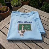 Custom Duck Teacher Shirt, Embroidered Blackboard Back to School Personalized Tee