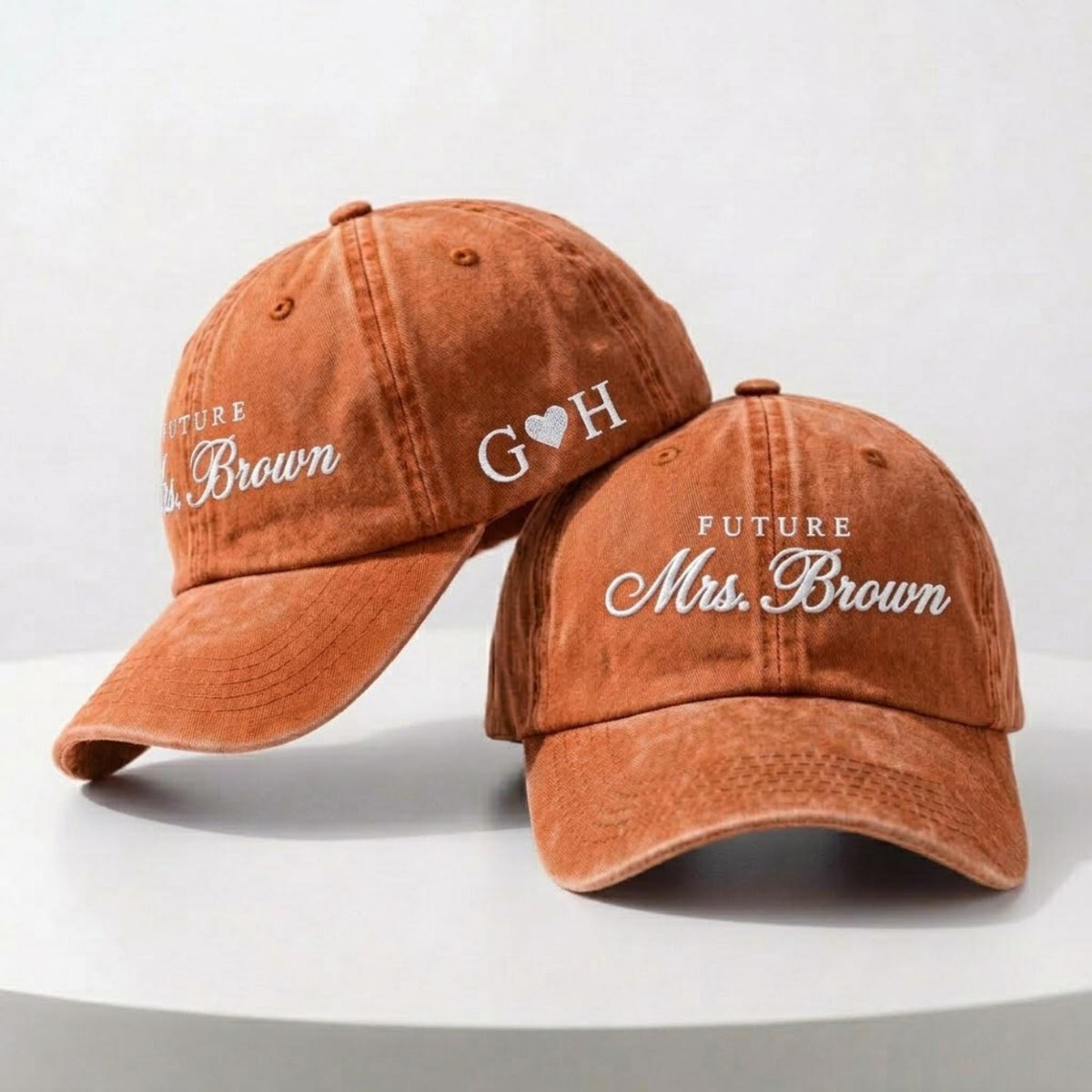 Personalized Future Mrs Embroidered Cotton Cap, Custom Bride Baseball Hat