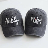 Personalized Hubby & Wifey Matching Hats - Set of 2 hat, Embroidered Couple Baseball Caps, Husband and Wife Anniversary Gift