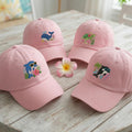 Coastal Ocean Animal Embroidered Hat, Dolphin Whale Turtle Baseball Cap, Vacation Mini Hat, Summer Gift