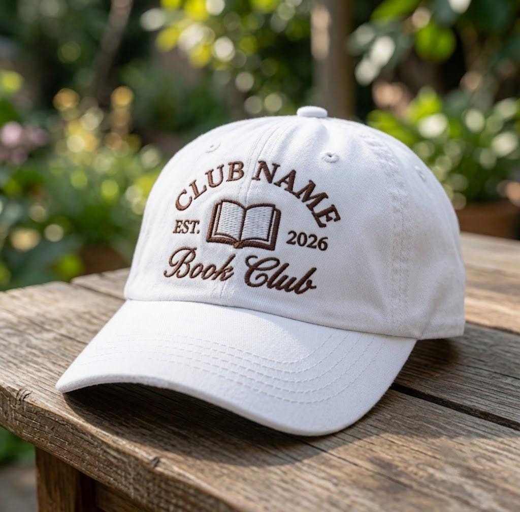 Custom Book Club Hat, Personalized Reading Group Cap, Bookworm Gift, Custom Library Dad Hat, Bookish Team Cap, Literary Gift For Reader