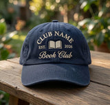 Custom Book Club Hat, Personalized Reading Group Cap, Bookworm Gift, Custom Library Dad Hat, Bookish Team Cap, Literary Gift For Reader