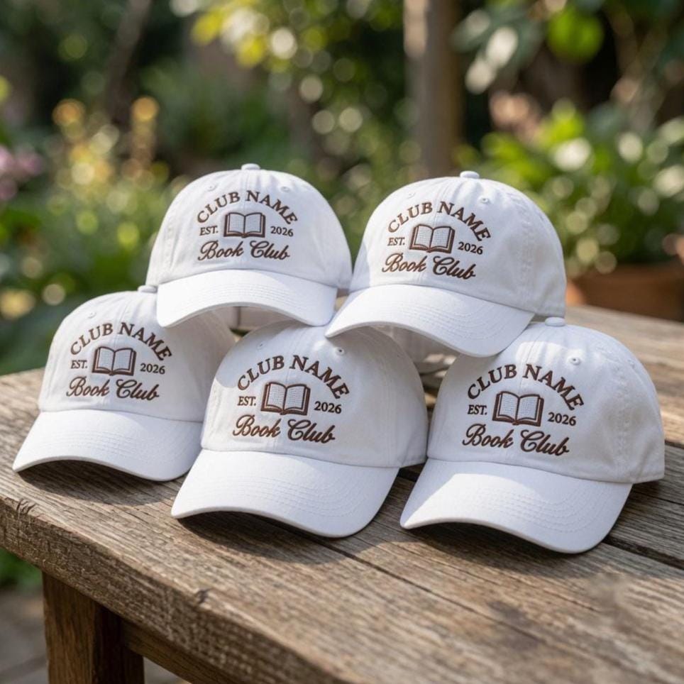 Custom Book Club Hat, Personalized Reading Group Cap, Bookworm Gift, Custom Library Dad Hat, Bookish Team Cap, Literary Gift For Reader