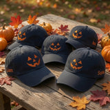 Personalized Jack O Lantern Embroidered Hat, Custom Halloween Pumpkin Baseball Cap, Fall Gift