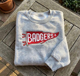 Custom Pennant Embroidered Sweatshirt, Personalized College Vintage Sports Crewneck