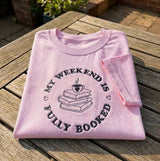 Custom Book Lover Shirt, Fully Booked Embroidered Coffee Bookworm Reading Club Tee