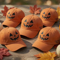 Funny Jack-o'-Lantern Embroidered Hat - Cute Pumpkin Face Halloween Cap