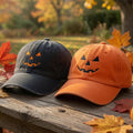 Matching Jack-o'-Lantern Couple Hat - Embroidered Pumpkin Halloween Cap