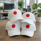 Custom Grade Apple Teacher Embroidered Hat, Personalized Elementary School Baseball Cap