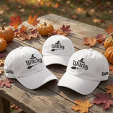 Witchy Halloween Embroidered Hat, Gothic Fall Baseball Cap, Spooky Season Gift