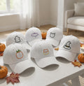 Matching Halloween Embroidered Hats, Ghost Bat Pumpkin Baseball Caps, Fall Family Gift