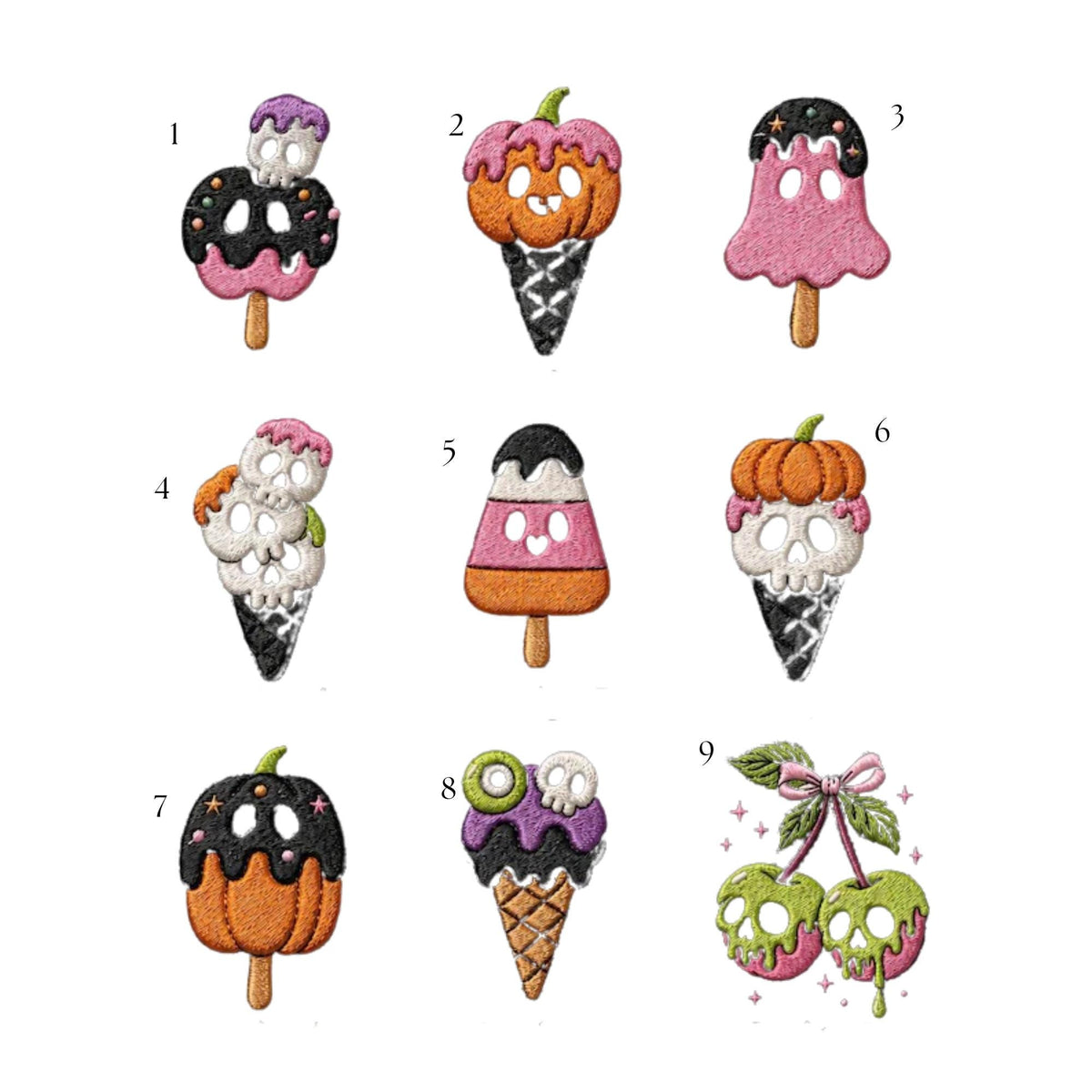 Ghost Ice Cream Embroidered Hat, Cute Halloween Baseball Cap, Spooky Fall Gift