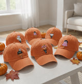 Ghost Ice Cream Embroidered Hat, Cute Halloween Baseball Cap, Spooky Fall Gift