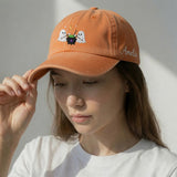 Embroidered Ghost Campfire Hat, Embroidered Halloween Cap, Cute Ghost Marshmallow Hat, Spooky Season Fall Cap, Cozy Autumn Gift For Women