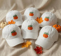 Embroidered Pumpkin Dad Hat - Neutral Fall Harvest & Thanksgiving Cap