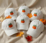 Embroidered Pumpkin Dad Hat - Neutral Fall Harvest & Thanksgiving Cap