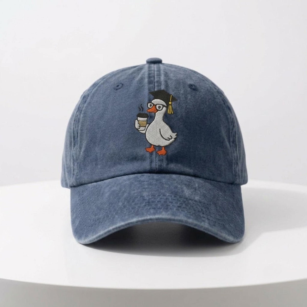Graduation Goose Embroidered Hat, Cute Teacher Coffee Baseball Cap, Educator Gift