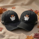 Custom Ghost Embroidered Halloween Hat, Personalized Spooky Baseball Cap, Fall Gift