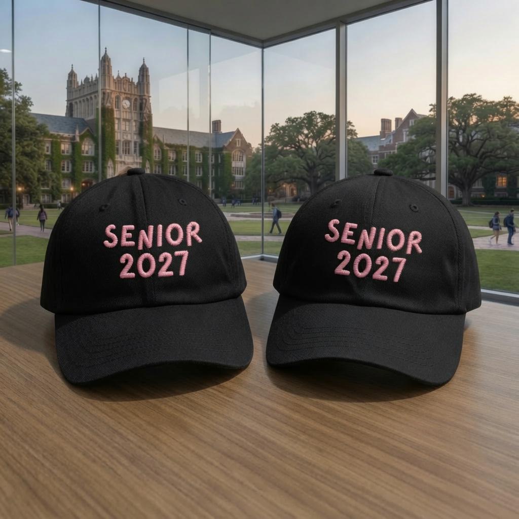 Personalized Class of 2027 Embroidered Hat, Custom High School Senior Baseball Cap, Graduation Gift