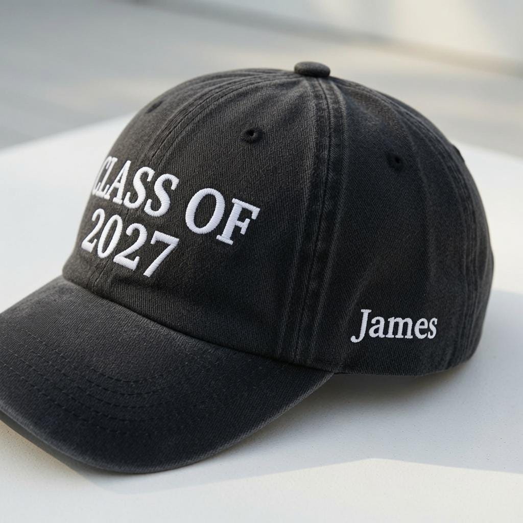 Custom Class of 2027 Embroidered Hat - Retro College & Senior Student Cap