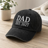 Custom Family Block Letter Embroidered Hat - Mom, Dad & Baby Reveal Cap