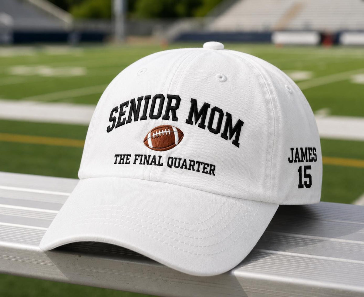Custom Football Senior Mom Embroidered Hat - The Final Quarter Cap