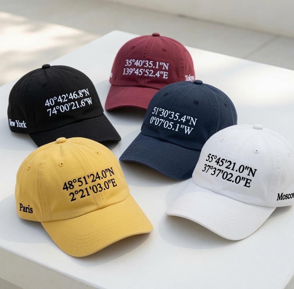 Custom Coordinates Embroidered Hat , Personalized GPS Location Dad Hat, Custom City Home Town Gift, Travel Anniversary Baseball Cap