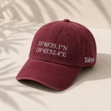 Custom Coordinates Embroidered Hat , Personalized GPS Location Dad Hat, Custom City Home Town Gift, Travel Anniversary Baseball Cap