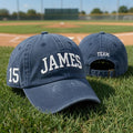 Custom Jersey Number Sports Embroidered Hat - Personalized Team Player & Dad Cap