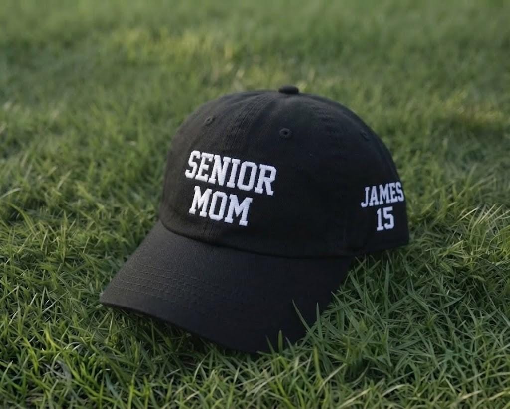 Custom Senior Football Mom Embroidered Hat, Personalized Football Mom Cap, Varsity Name Number Hat, Senior Night Gift, Embroidery Hat