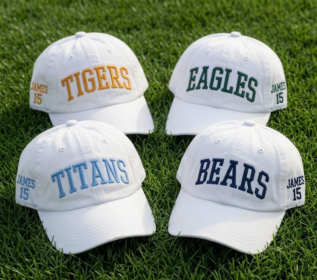Custom College Football Embroidered Hat - Vintage Tailgate Baseball Cap