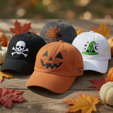 Custom Halloween Embroidered Hat - Personalized Spooky Season Party Cap