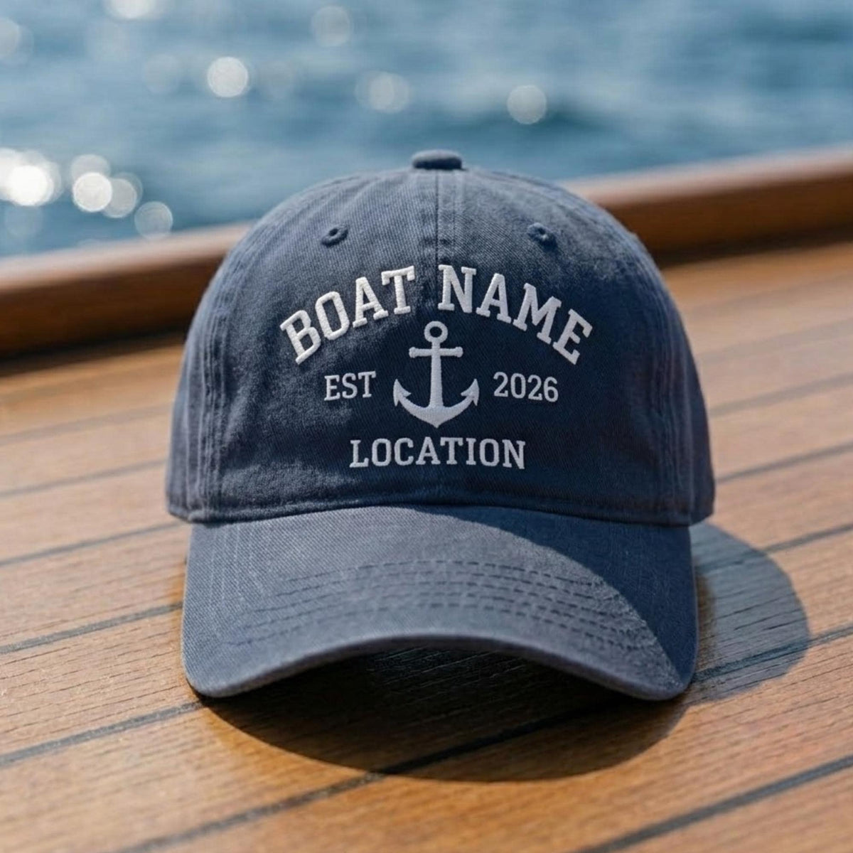 Custom Boat Group Embroidered Hat - Personalized Yacht Club Nautical Cap