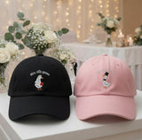 Personalized Goose Couple Embroidered Hats, Matching Bride and Groom Baseball Caps, Wedding Gift