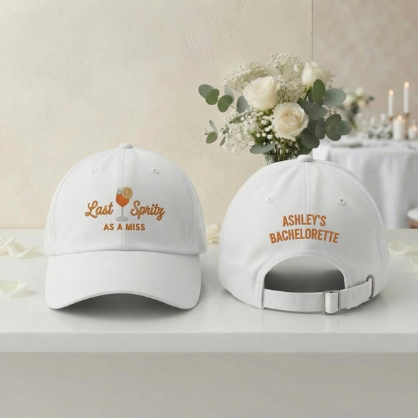 Custom Bridal Cocktail Embroidered Hat, Personalized Bachelorette Party Baseball Cap, Girls Trip Gift