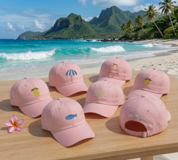 Matching Beach Vacation Embroidered Hat, Personalized Girls Trip Baseball Cap, Coastal Summer Gift