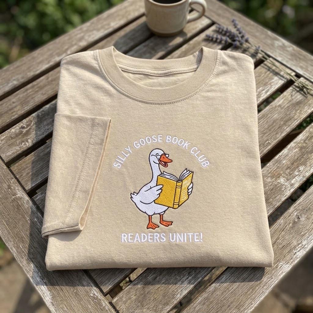 Silly Goose Book Club Shirt, Funny Goose Reading Cute Bookworm Bookish Tee