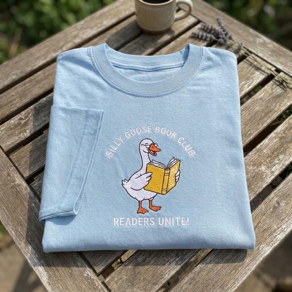 Silly Goose Book Club Shirt, Funny Goose Reading Cute Bookworm Bookish Tee