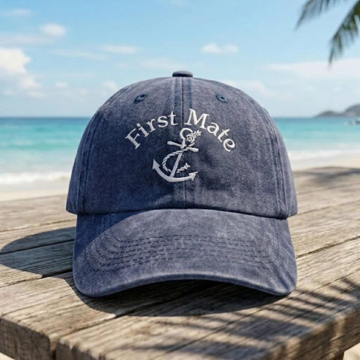 Matching Captain and First Mate Embroidered Hats, Nautical Couple Baseball Caps, Boating Gift