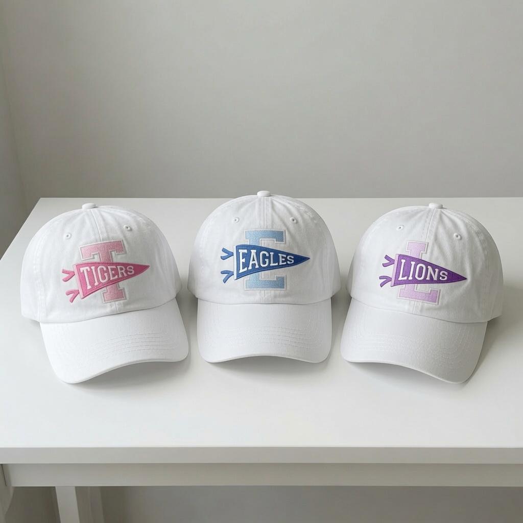 Custom Varsity Team Embroidered Hat, Personalized Baseball Mascot Cap, School Spirit Gift